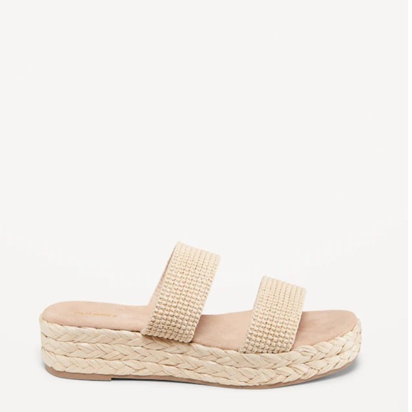 NWT OLD NAVY Espadrille Platform Sandals Color:  Neutral - Picture 3 of 4